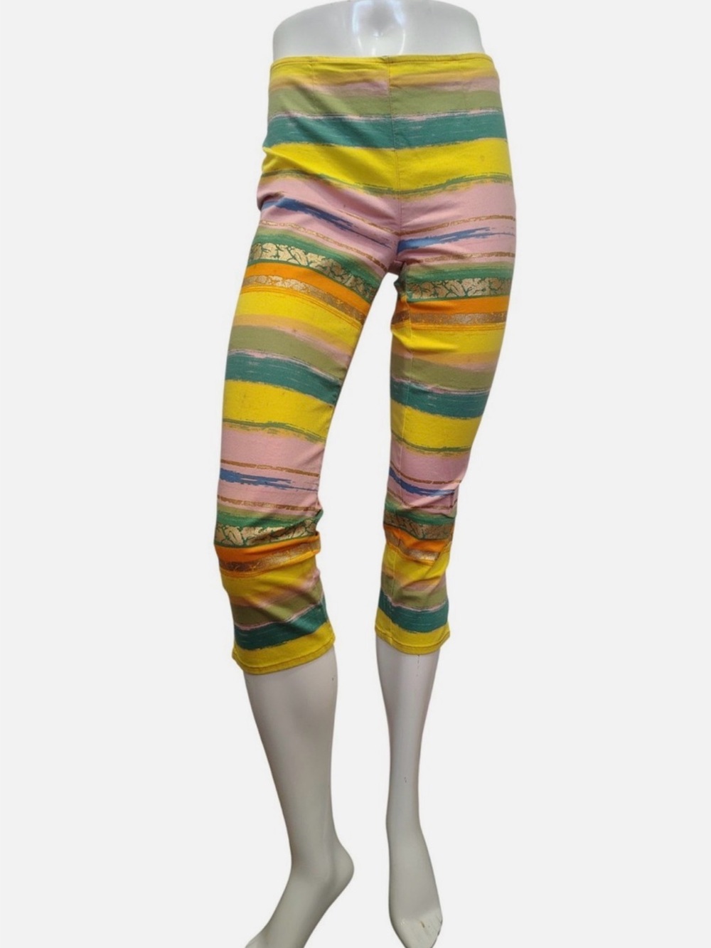 Moschino Vintage Y2K Archival Metallic Striped Capris Pants